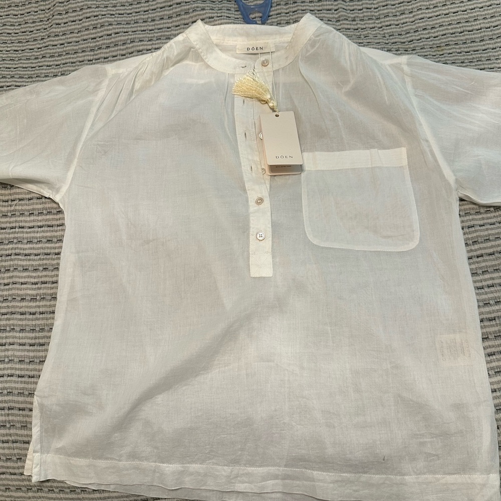 NWT Doen Haisa organic blouse. Sz:Small color:salt - Picture 5 of 10